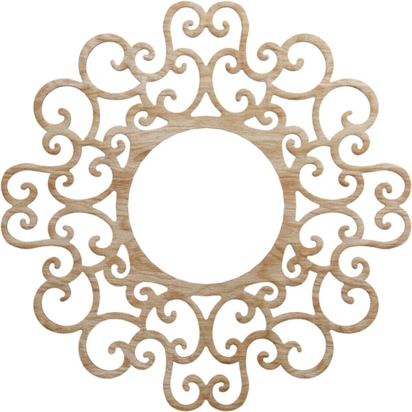 Ekena Millwork Reims Wood Fretwork Pierced Ceiling Medallion, Red Oak, 28"OD x 10 3/4"ID x 3/8"T CMWP28X28X0375RERO - main